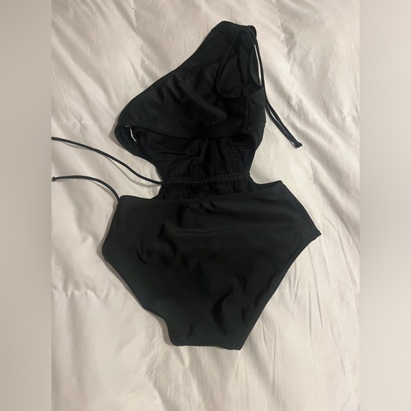 NWT grace karin one piece bathing suit one shoulder with cutouts and cinches - Picture 3 of 4